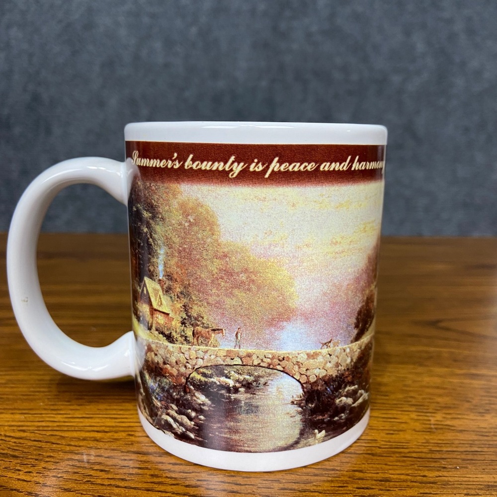 Thomas Kinkade Painter of Light Coffee Mug Summer's‎ Bounty Peace Harmony 12oz